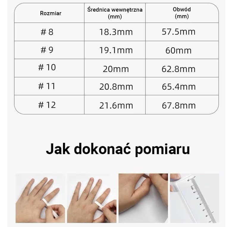 Elegancki Smart Ring RUBICON R6, Złoto/Srebro, Rozmiar 11 (US) 💍